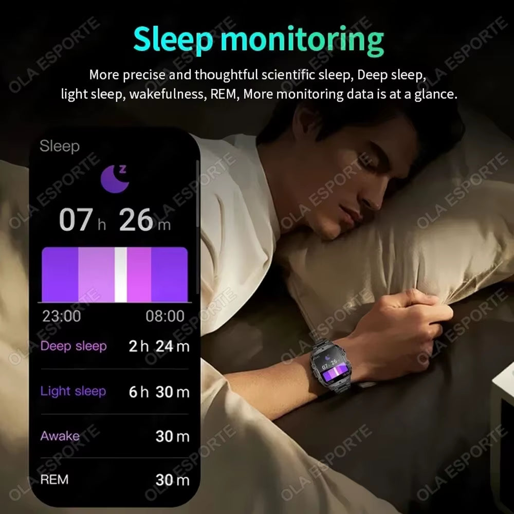 Men's Smartwatch with Flashlight, Bluetooth Calling, Fitness Tracking, IP68 Waterproof, Compatible with Android & iOS - 2025 Model