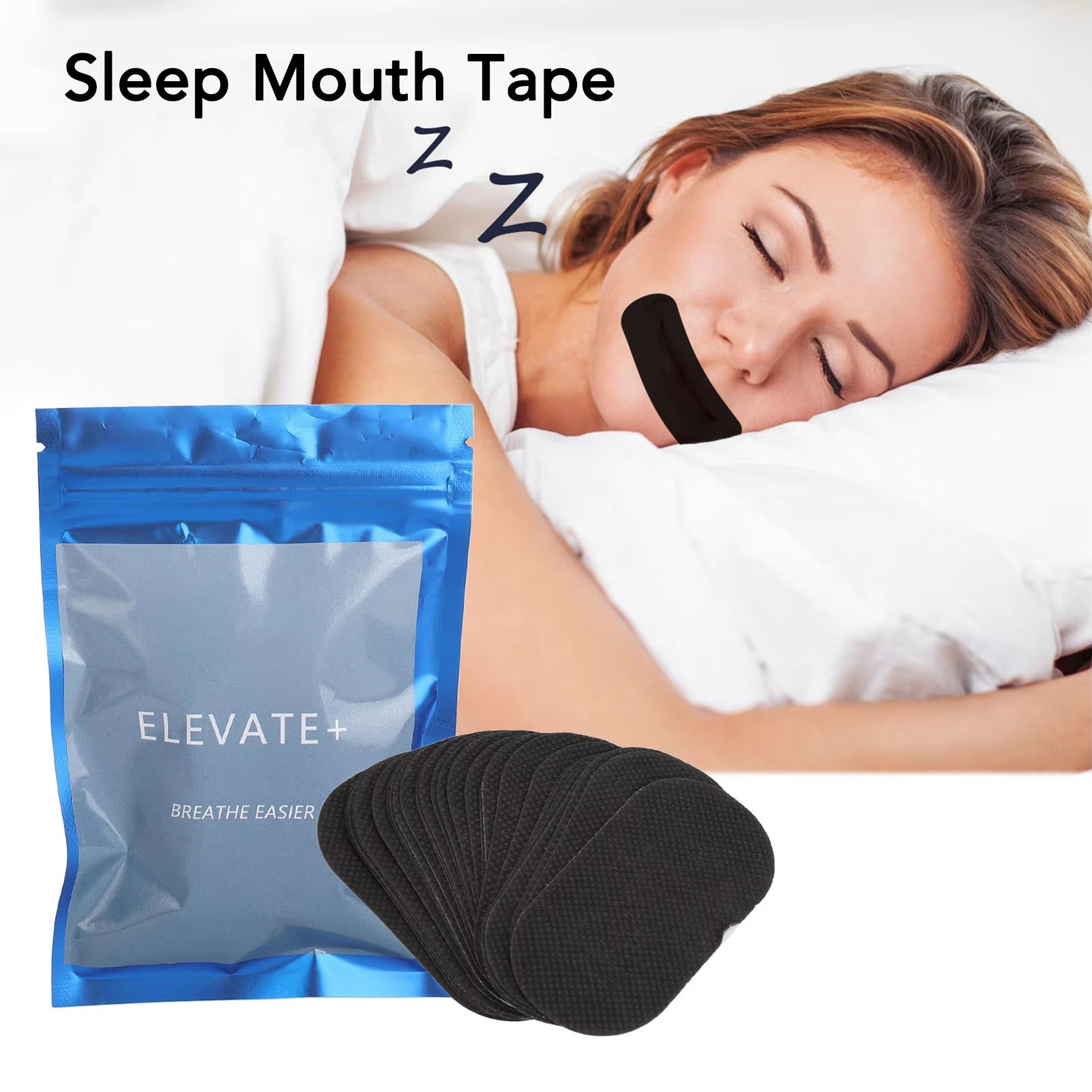 60-Piece Sleep Mouth Tape for Snoring Prevention - Gentle Closure Strips for Home and Travel Use